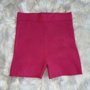 Pink Love University Ribbed Lounge Shorts